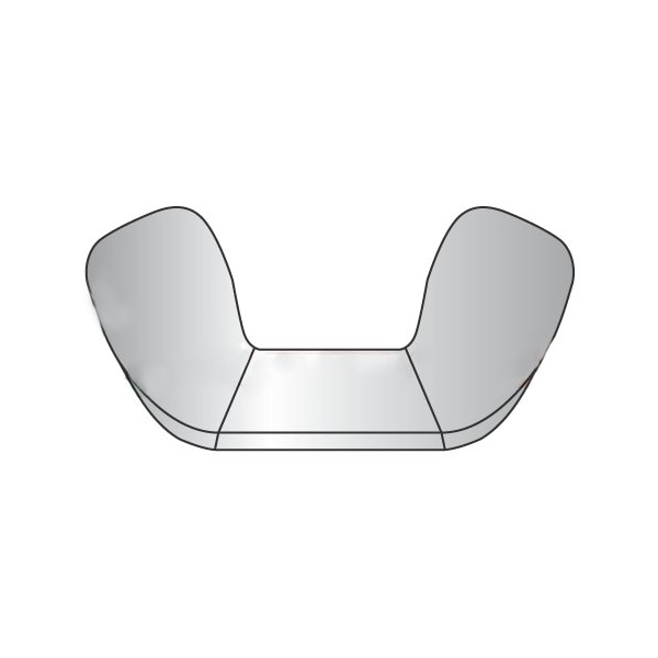 Newport Fasteners Wing Nut, #10-24, Stainless Steel, 0.47 in Ht, 0.91 in Max Wing Span, 500 PK 598205 - main
